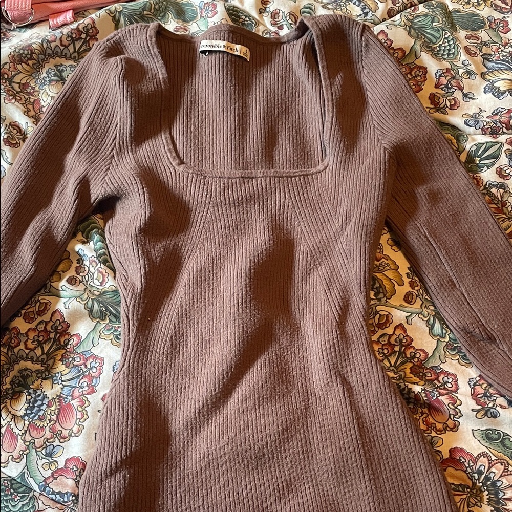Abercrombie & Fitch Brown Ribbed Bodysuit
